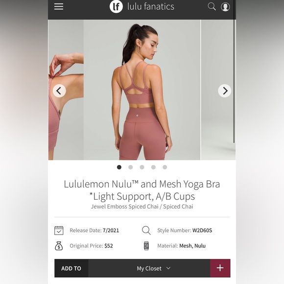 Lululemon Nulu™ and Mesh Yoga Bra *Light Support, A/B Cups, Size 4 - Picture 7 of 7